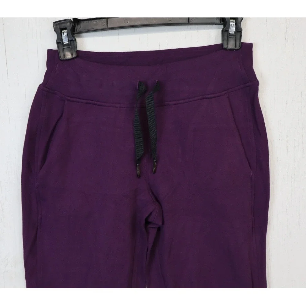 Womens Lululemon Purple Yoga Pants Gym Workouts Size 2‎ Joggers Draw String